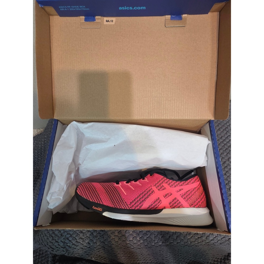 ASICS fuzeX Knit Womens Running Shoes Pink Glo Flash Coral Black T879N-2006 5.5